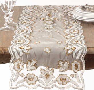 Saro Lifestyle Hand-Beaded Table Runner