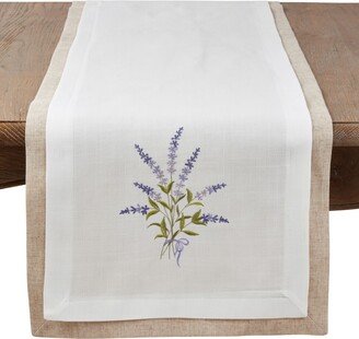 Saro Lifestyle Double Layer Table Runner with Lavender Design