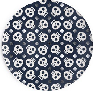 Salad Plates: Halloween Skulls Salad Plate, Black