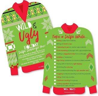 Big Dot of Happiness Wild and Ugly Sweater Party - Selfie Scavenger Hunt - Holiday and Christmas Animals Party Game - Set of 12