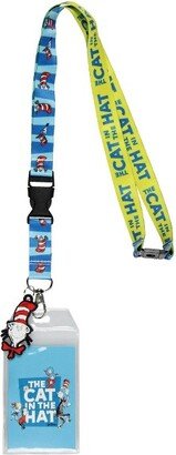 Seven Times Six Dr. Seuss Cat In The Hat Breakaway ID Badge Holder Lanyard w/ 2 Rubber Pendant Multicoloured