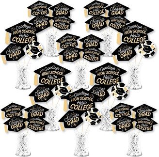 Big Dot of Happiness Hello College Graduation Party Centerpiece Sticks - Showstopper Table Toppers - 35 Pieces