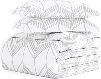 HOMESPUN Premium Ultra Soft Alps Chevron Pattern 3-Piece Duvet Cover Set