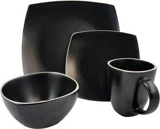 Soho Lounge 16 Piece Stoneware Dinnerware Set in Black