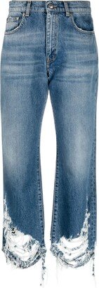Distressed-Effect Straight-Leg Jeans-AB