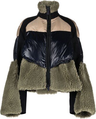 Panelled Faux-Shearling Padded Jacket