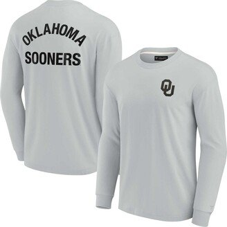 Men's and Women's Fanatics Signature Gray Oklahoma Sooners Super Soft Long Sleeve T-shirt