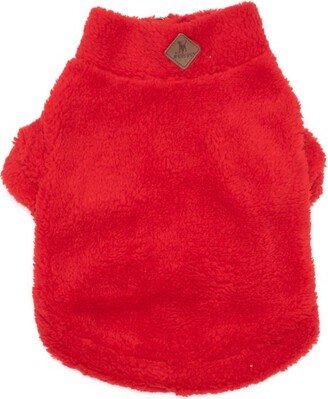 The Worthy Dog Fleece Quarter Zip Pullover - Red - XL