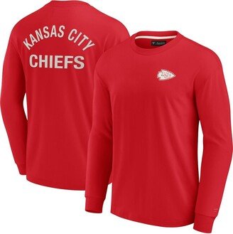 Men's and Women's Fanatics Signature Red Kansas City Chiefs Super Soft Long Sleeve T-shirt