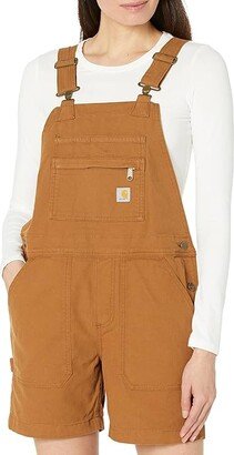 Rugged Flex Relaxed Fit Canvas Shortall Brown) Women's Overalls One Piece