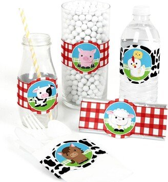 Big Dot Of Happiness Farm Animals - Baby Shower or Birthday Party Diy Wrapper Favors & Decor - 15 Ct