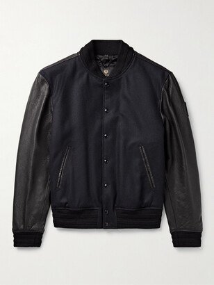 Hadley Logo-Appliquéd Leather and Wool-Blend Felt Varsity Jacket