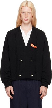 Black Double-Breasted Cardigan-AA