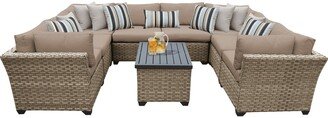 Monterey 9 Piece Outdoor Wicker Patio Furniture Set