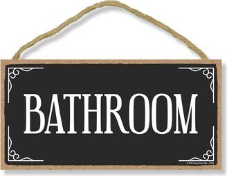 Honey Dew Gifts, Bathroom, Bathroom Door Signs, 10 Inch By 5 Inch, Wood Sign, Black Decor, Signs