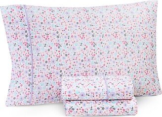 Charter Club Kids Wildflowers 4-Pc. Cotton Sheet Set, Full, Created for Macy's