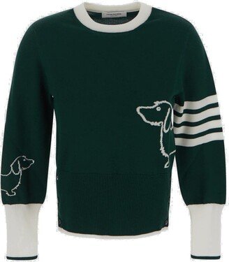 Long-sleeved Crewneck Knitted Jumper-AJ