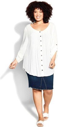 | Women's Plus Size Denim Stretch Skirt - dark wash - 22W