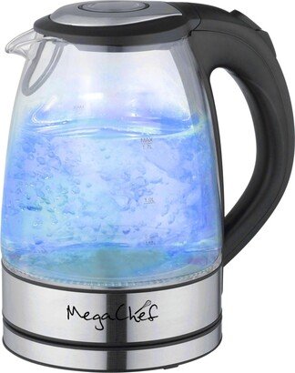 MegaChef 1.7Lt. Glass and Stainless Steel Electric Tea Kettle