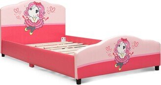 Toddler Bed Kids Children Upholstered Platform Bed