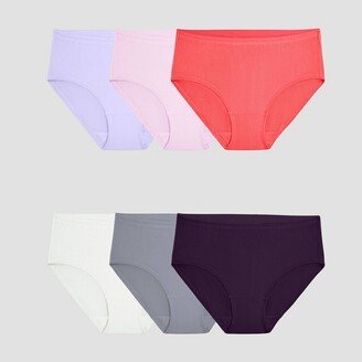 Women's 6pk Breathable Micro-Mesh Low-Rise Briefs - Colors May Vary