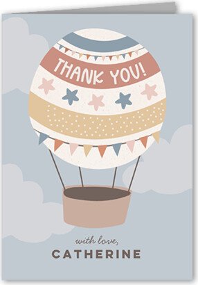 Thank You Cards: Balloon Travels Thank You Card, Grey, 3X5, Matte, Folded Smooth Cardstock