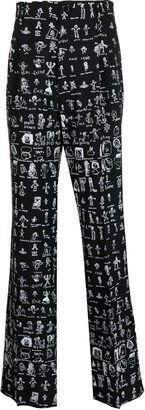 All-Over Graphic Print Trousers