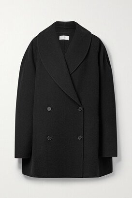 Essentials Polli Double-breasted Wool-blend Coat - Black