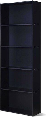 5-Shelf Storage Bookcase Modern Multi-Functional Display Cabinet Furniture - Black - 23.5