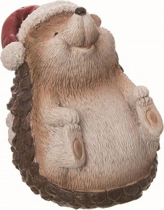 Resin Brown Christmas Chunky Hedgehog Figurine
