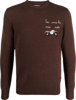 Heron Come Moto embroidered jumper