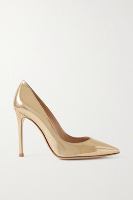 Gianvito 105 Metallic Leather Pumps - Gold