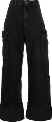 High-Waisted Cargo Trousers