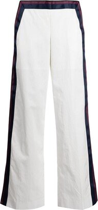 High-Waisted Satin-Trim Trousers