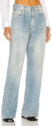 Damon Pleated Wide Leg in Denim-Light