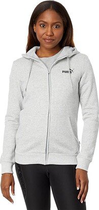 Essentials Small Logo Full Zip Hoodie (Light Gray Heather) Women's Clothing