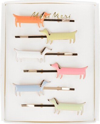 Sausage Dog Hair Slides (Pack of 6)