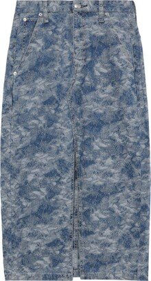 Sid jacquard denim midi skirt