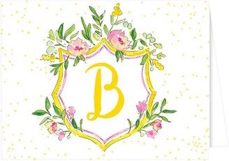 RosanneBECK Collections 10ct Folded Notes - Vintage Floral Crest Monogram - B