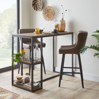 Dunelm Fulton Rectangular Bar Table with 2 Montreal Bar Stools Black