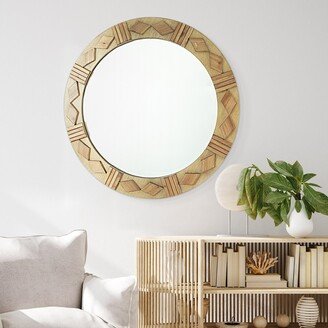 ARTFUL LIVING DESIGN Sanches Living Room Mirror with Wooden Frame - Natural