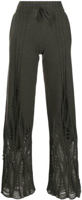 Distressed High-Waist Trousers