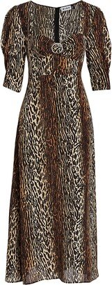 Karen Leopard Midi-Dress