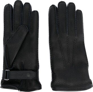 Touch-Strap Leather Gloves