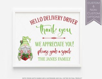 Christmas Delivery Driver Thank You Sign, Holiday Package Worker Thanks, Mail Carrier Appreciation, Print & Mail,