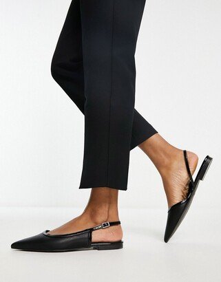 Lane slingback ballet flats in black