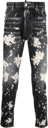 Paint Splatter-Print Denim Jeans