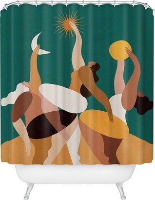 'The Moon Always Changes' Shower Curtain by Maggie Stephenson