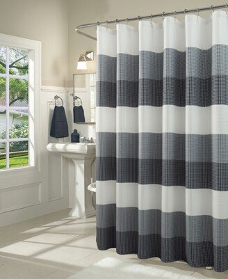 Spa 251 Ombre Waffle Striped Shower Curtain