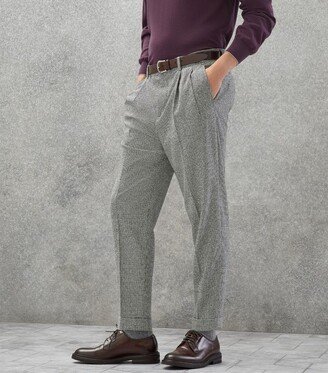 Wool-Cashmere Houndstooth Trousers